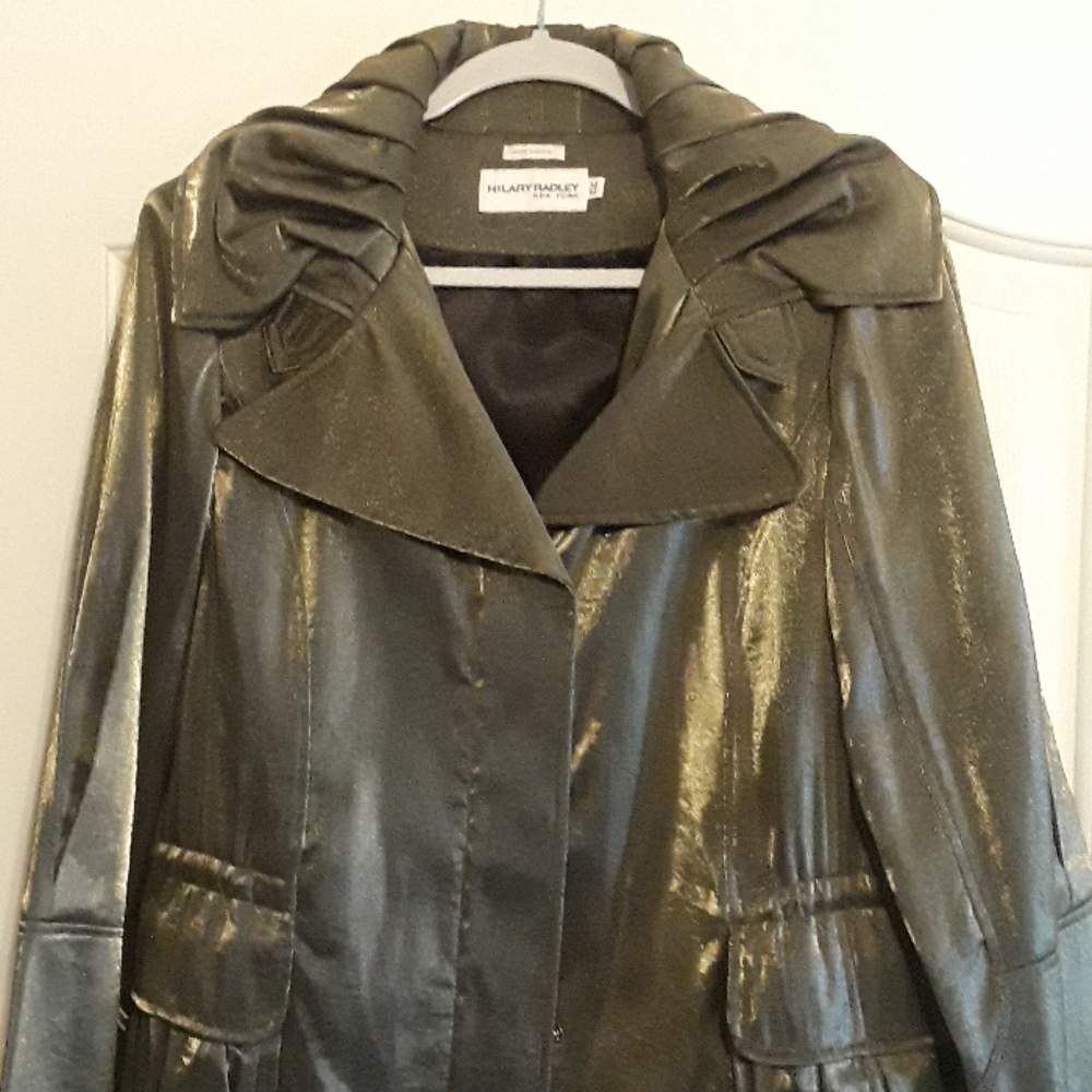 Hilary Radley  iridescent  green  jacket